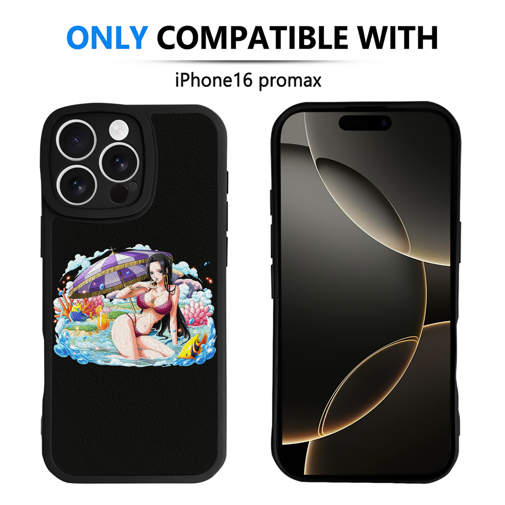 （画像用） ワンピース ボア・ハンコック ONE PIECE Boa·Hancock 【iPhone 16シリーズ対応】シリコンスマホケース（レザー調） 材質：シリコン